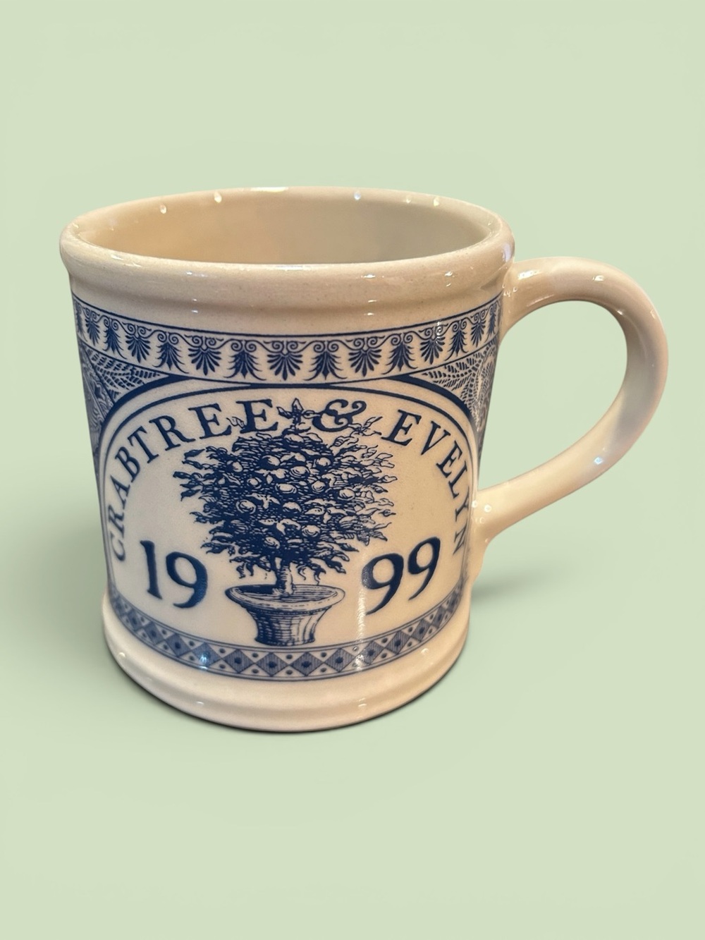 Crabtree & Evelyn 1999 Blue/White Annual Collectible Mug - Pre-Owned No Box